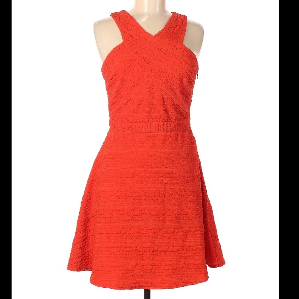Sugarlips textured orange halterneck sun dress